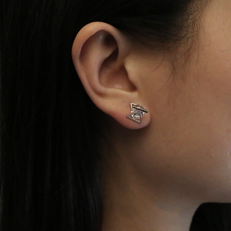 CELESTE SILVER TRIANGLE EARRINGS