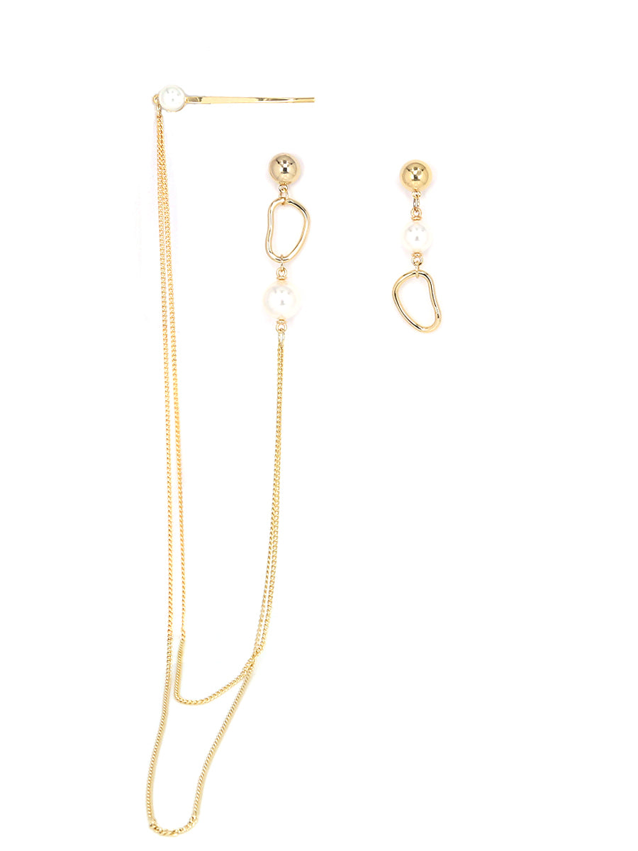 MATHILDE HAIRCLIP CHAIN EARRINGS