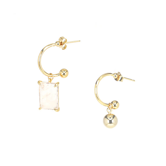 NELLO GEMSTONE ASYMMETRIC EARRINGS